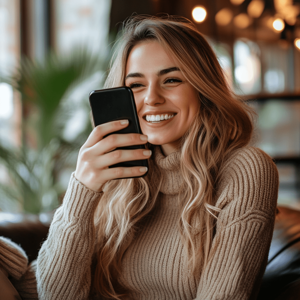 long blonde hair girl talking on cell phone